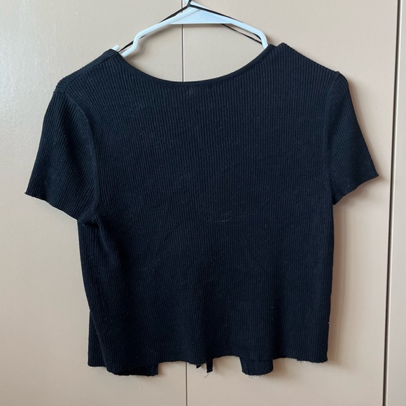 Garage Knit Short-Sleeve Open Front Cardigan - Picture 4 of 5